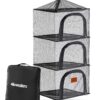 Wealers Outdoor Dry Net Storage and Food Screen 3-Tier Camping, Barbecue, Picnic Meal Protection Organizer | Faster Herb, Clothes, Dish Drying | Foldable (Hanging Dry Net)
