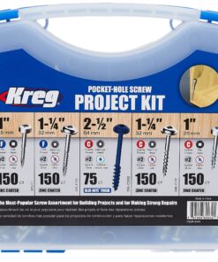 Kreg SK03 Pocket-Hole Screw Kit in 5 Sizes - Pocket Screw Kit for Kreg Joinery - Sturdy Wood Screws - Pocket-Hole Screws Perfect for Beginners - Set Screws Assortment Kit Original Version 14 91ptM9kK cL