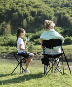 PORTAL Tall Folding Tripod Stool for Outdoor Camping Walking Hunting Hiking Fishing Travel, Support 225 lbs Black Standard Pack 18 91pycBwoUGL