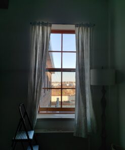 Maytex Window Curtain Rod, Easy Install Twist and Shout Telescoping Tension Rod, Adjustable 28" to 48", No Tools Needed, with Decorative Round Finials, Brushed Nickel 28 to 48 in. Decorative Rod 25 91pz4jkcGCL