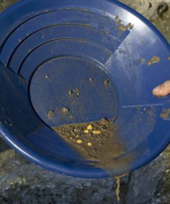 SE 14 Inch Gold Panning Pan - Dual Riffles for Easier Mining and Prospecting, Blue 14" 10 91q1PaofwL