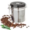 Mixpresso Stainless Steel Airtight Coffee Container - Silver Coffee Grounds and Beans Container with Date-Tracker, Vacuum Sealed Airtight Container, coffee jar 16 Oz