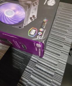 Cooler Master Hyper 212 RGB Black Edition CPU Air Cooler, SF120R RGB Fan, 4 CD 2.0 Heatpipes, Anodized Gun-Metal Black, Brushed Nickel Fins, RGB Lighting for AMD Ryzen/Intel LGA1151 74 91q8fGsBrpL