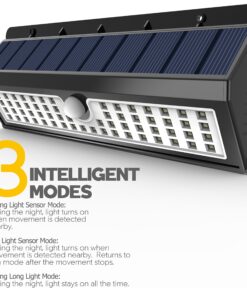 Lemontec Solar Lights, 62 LED Wall Solar Light Outdoor Security Lighting Nightlight with Motion Sensor Detector for Garden Back Door Step Stair Fence Deck Yard Driveway, 2 Pack 45 91qBcIPlUGL