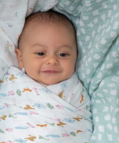 aden + anais Essentials Swaddle Blanket, Boutique Muslin Blankets for Girls & Boys, Baby Receiving Swaddles, Ideal Newborn & Infant Swaddling Set, Perfect Shower Gifts, 4 Pack, Alphabet Animals 9 91qDdlRACML