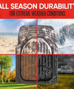 Motor Trend FlexTough Floor Mats for Cars, Black Deep Dish All-Weather Mats, Waterproof Trim-To Fit Automotive Floor Mats for Cars Trucks SUV, Universal Floor Liner Car Accessories Full Set 32 91qKnVFRJ3L