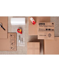 Scotch Long Lasting Storage Packing Tape, Clear, Storage Tape for Storing Away Christmas Decorations, 1.88 in. x 54.6 yd., 4 Tape Rolls 16 91qNmStRT6L