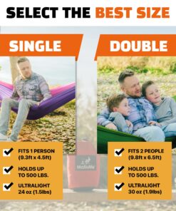 MalloMe Hammock - Camping Hammocks - Portable Hammock Kids Hammock Outdoor Hammock - Hamaca Double Hammock - 2 Person Hammock Tree Hammock - Hamock Travel Hammock - Backpacking Hammocks for Outside Black & Blue Large 22 91qVXB2O4NL