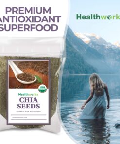 Healthworks Chia Seeds Raw (32 Ounces / 2 Pounds) | Premium & All-Natural | Contains Omega 3, Fiber & Protein | Great with Shakes, Smoothies & Oatmeal Chia Seed 2 Pound (Pack of 1) 24 91qYCMJFfEL