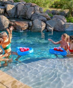 GoPong Pool Pong Rack Floating Beer Pong Set, Includes 2 Rafts and 3 Pong Balls 11 91qZ5 uWi4L