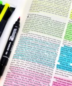 G.T. Luscombe Company, Inc. Zebrite Double Ended Bible Highlighter Set | No Bleed Pigmented Ink | No Fading or Smearing | Double Ended for Highlighting & Underlining | Green, Yellow, Pink (Set of 3) Set of 3 6 91qa64bhujS 1