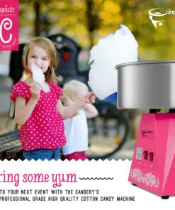 The Candery Cotton Candy Machine Commercial Grade Candy Floss Maker | Pink Birthday Party Supplies Food Grade Safe TableTop 12 91qc4WKqn L