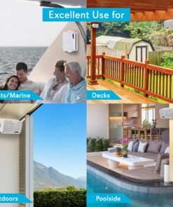 Pyle 3-Way Weatherproof Outdoor Speaker Set - 3.5 Inch 200W Pair of Marine Grade Mount Speakers - in a Heavy Duty ABS Enclosure Grill - Home, Boat, Poolside, Patio, Indoor Outdoor Use -PLMR24 (White) Standard Packaging 26 91qigP6hQML