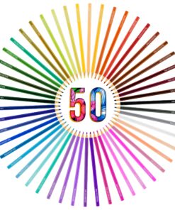 U.S. Art Supply 50 Piece Adult Coloring Book Artist Grade Colored Pencil Set -Vibrant Colors, Smooth Art Drawing, Sketching, Shading, Blending - Fun Activities for Kids, Students, Adults, Beginners 50 Pencil Set 25 91rBAUGlEUL