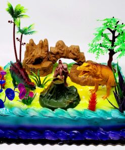 Prehistoric Roaming DINOSAURS 12 Piece Birthday CAKE Topper Set Featuring 3 Dinosaur Figures, Themed Decorative Accessories, Dinosaurs Average 2" to 2.5" Tall 19 91rBGiVZYPL