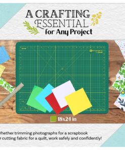 Crafty World 18 x 24 Cutting Mat for Sewing, Self Healing Double Sided Quilting Crafts Mat - Fabric Cutting Mat - Non Slip surface - Rotary Cutting Board A2-18x24 Green 22 91rL6n4RpmL