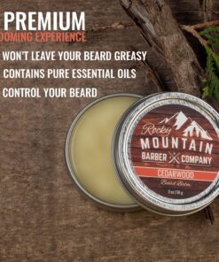 Alternative view of Beard Balm - Rocky Mountain Barber - 100% Natural - Premium Wax Blend with Cedarwood Scent, Nutrient Rich Bees Wax, Jojoba, Tea Tree, Coconut Oil