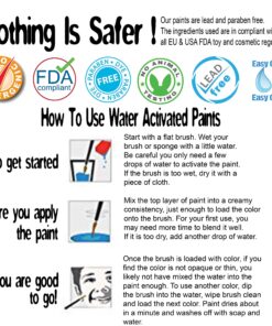 Mosaiz Facepaints Makeup Palette, Facepaint and Body Paint Set, Makeup Kit for Kids Party and Purim Costumes, Make up for Kids and Adults Professional, 18 Colors, 4 Metallic, 3 Brushes 30 Stencils 23 91rZPH92kaL