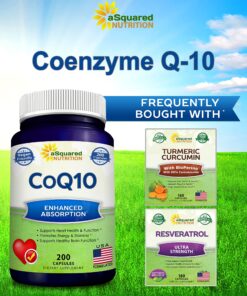 CoQ10 (400mg Max Strength, 200 Capsules) - High Absorption Vegan Coenzyme Q10 Powder - Ubiquinone Supplement Pills, Extra Antioxidant CO Q-10 Enzyme Vitamin Tablets, COQ 10 400 mg 200 Count (Pack of 1) 20 91rnvZi5zFL