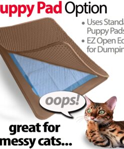 iPrimio Large Cat Litter Trapper Mat w/ Urine/Waterproof Layer - Larger Holes w/ Urine Puppy Pad Option - Cat Litter Mat, Light and Soft (Brown Color) 30x23 - Brown 23 91rrp7Hn 3L