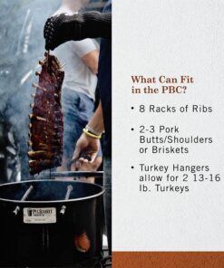 Pit Barrel Cooker Classic Package - 18.5 Inch Drum Smoker | Porcelain Coated Steel BBQ Grill | Includes 8 Hooks, 2 Hanging Rods, Grill Grate and More 50 91rtX6YIFkL