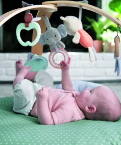 Ingenuity Cozy Spot Reversible Duvet Activity Gym & Play Mat with Wooden Bar - Loamy, Ages Newborn + 40 91ruV3KTK9L