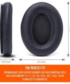 WC Upgraded Replacement Ear Pads for Bose QC15 Headphones Made by Wicked Cushions- Supreme Comfort - Compatible with QC25 / QC2 / AE2 / AE2i / AE2W - Extra Durable | (PU Leather) 30 91s1xaqzixL