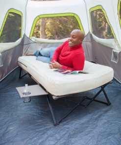 Coleman Camping Cot, Air Mattress, & Pump Combo, Folding Camp Cot & Air Bed with Side Table & Battery-Operated Pump, Great for Comfortable Outdoor Sleeping & Camping Twin 33 91s5ZsskKGL