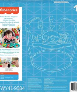 Fisher-Price Baby Bouncer Animal Wonders Jumperoo Activity Center With Music Lights Sounds And Developmental Toys 27 91sBW5w0ObL