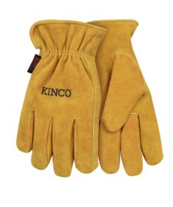 Alternative view of Kinco - Kid's Unlined Suede Cowhide Leather Work Gloves, Extremely Durable, Easy-On Cuff, Fitted Elastic Wrist, (Style No. 50)