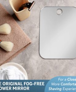 The Shave Well Company Original Anti-Fog Shaving Mirror | Fogless Bathroom Shower Mirror with Handheld Option for Men and Women | Hanging Shower Mirror Includes Long-Lasting Removable Adhesive Hook Original Mirror 24 91sKCpnpzS