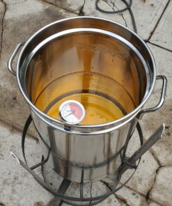 Bayou Classic 1118 32-qt Stainless Steel Turkey Fryer Perfect For Frying Up To 18-lb Turkeys Includes Perforated Poultry Rack and Lift Hook 12-in Stainless Thermometer 1-oz Seasoning Injector 46 91sO5zsNH L