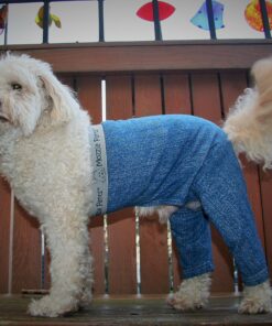 Mozzie Pants Walking Dog Pants, E-Collar Alternative, Dog Pajamas, X-Small Dog, Blue 10 91sSCHhZq3L