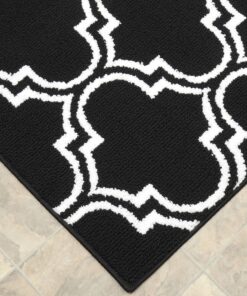 Alternative view of Garland Rug Silhouette Area Rug, 5 by 7-Feet, Black/White 5 ft x 7 ft