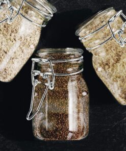 3 1/4" Square Glass 3oz Jar with Hinge Glass Lid for Home Kitchen, Arts & Crafts Projects, Decoration, Snack Foods and Sauces (4 Pack) by Super Z Outlet 20 91sWJbrvFML 1