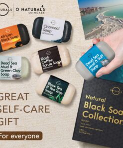 O Naturals 6 PCS Black Soap - Women & Men's Bar Soap, Father's Day Gifts, Men's Soap Bar, African Black Soap w/Moisturizing Shea Butter, Charcoal Soap, Organic & Natural Soap for Men & Women, 4oz Black Soap Collection 4 Ounce (Pack of 6) 32 91scujPDL
