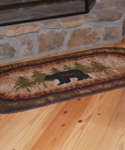 Cozy Cabin CC5276 Birch Bear Non Skid Rug 20"x44" Wedge Brown 20 in x 44 in 16 91sreLkg3gL