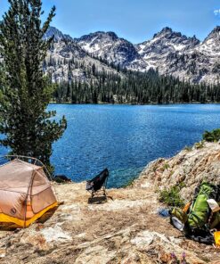 MOON LENCE Camping Chairs, Compact Backpacking Chair Lawn Chair with Side Pockets Portable Lightweight Heavy Duty Small Folding Chair for Hiking & Beach & Fishing Black 45 91sv2hspEL