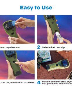 Thermacell Mosquito Portable Repeller; Includes 12-Hour Refill; 15 Foot Zone of Protection; Highly Effective Mosquito Repellent; Bug Spray Alternative; Scent Free Olive Green Mr300 30 91svPsW1BRL