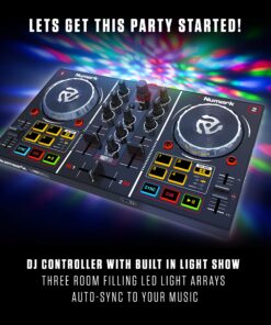 Numark Party Mix - Complete DJ Controller Set for Serato DJ with 2 Decks, Party Lights, Headphone Output, Performance Pads and Crossfader/Mixer 22 91swa40sbvL