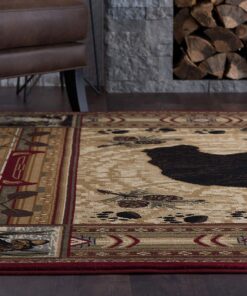 Universal Rugs Black Bear Area Rug, 5'3'' x 7'3'', Brown 5 ft 3 in x 7 ft 3 in 14 91t2NrYT9zL