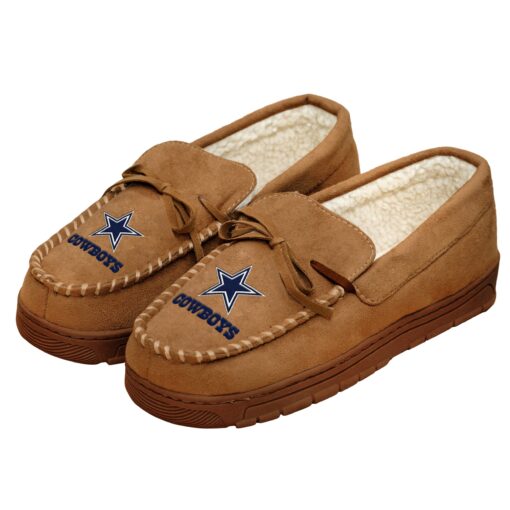 FOCO Men's NFL Football Team Logo Moccasin Slippers Dallas Cowboys 9-10 Team Color