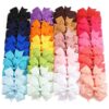 CÉLLOT 40Pcs 3 Inch Boutique Grosgrain Ribbon Pinwheel Hair Bows Alligator Clips For Girls Toddlers Accessories Teens Gifts In Pairs 40pcs/20color-A