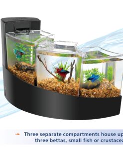 Aqueon Betta Falls 3 Section Aquarium Fish Tank With QuietFlow Power Filtration, Black 41 91tIFvhbquL