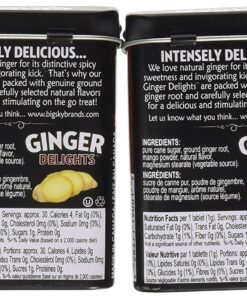 Alternative view of Big Sky Ginger Delights - Spiced Chai, Blood Orange, Mango, and D'Anjou Pear - Variety 4 Pack - Naturally Flavored Ginger Mints in Resealable Metal Tin Pear,Ginger