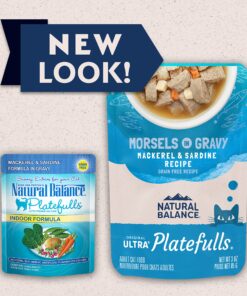 Natural Balance Original Ultra Platefulls Indoor Adult Grain Free Wet Cat Food, Mackerel & Sardine Recipe, 3 Ounce Pouch (Pack of 24) 10 91tNRrmgaPL 1