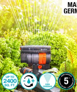 Gardena 38124 ZoomMaxx Oscillating Sprinkler on Metal Step Spike, Grey, Orange 2300 Sq. Ft. - ZoomMaxx 14 91tckOQZ3CL