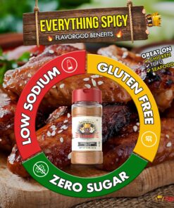 Everything Spicy Seasoning Mix by Flavor God - Premium All Natural & Healthy Spice Blend for Steak, Salad, Chicken, Dips & Vegetables - Kosher, Low Sodium, Dairy-Free, Vegan & Keto Friendly - Great Flavor Spices and Seasoning Gift Everything Spicy 15 91tduC8UqkL