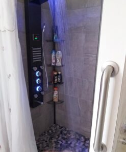 ELLO&ALLO LED Shower Panel Tower System, Hydroelectricity Display Rain Massage with Jets, Brushed Black Brushed Black A 33 91teFpVlX7L 1