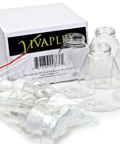 Vivaplex, 4, Clear, 8.5 oz (250 ml), Oval, Plastic Foaming Soap Dispensers, with White Pumps 13 91tfxZaYuVL